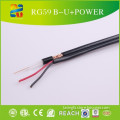 Hangzhou CE,ROHS,REACH,ETL high quality 300mt black rg59 2c RG59+POWER Cable